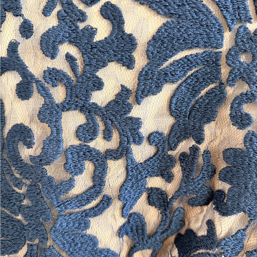 Tadashi Shoji Navy Lace Evening Gown - Picture 4 of 6